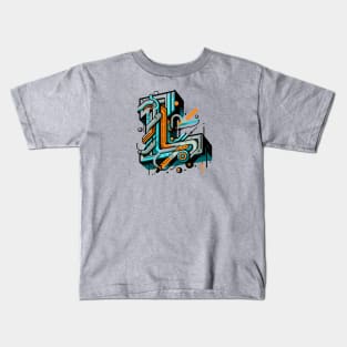 Letter L design graffity style Kids T-Shirt